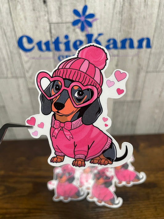 Sticker - Dachshund Valentine's Day Dog Sticker