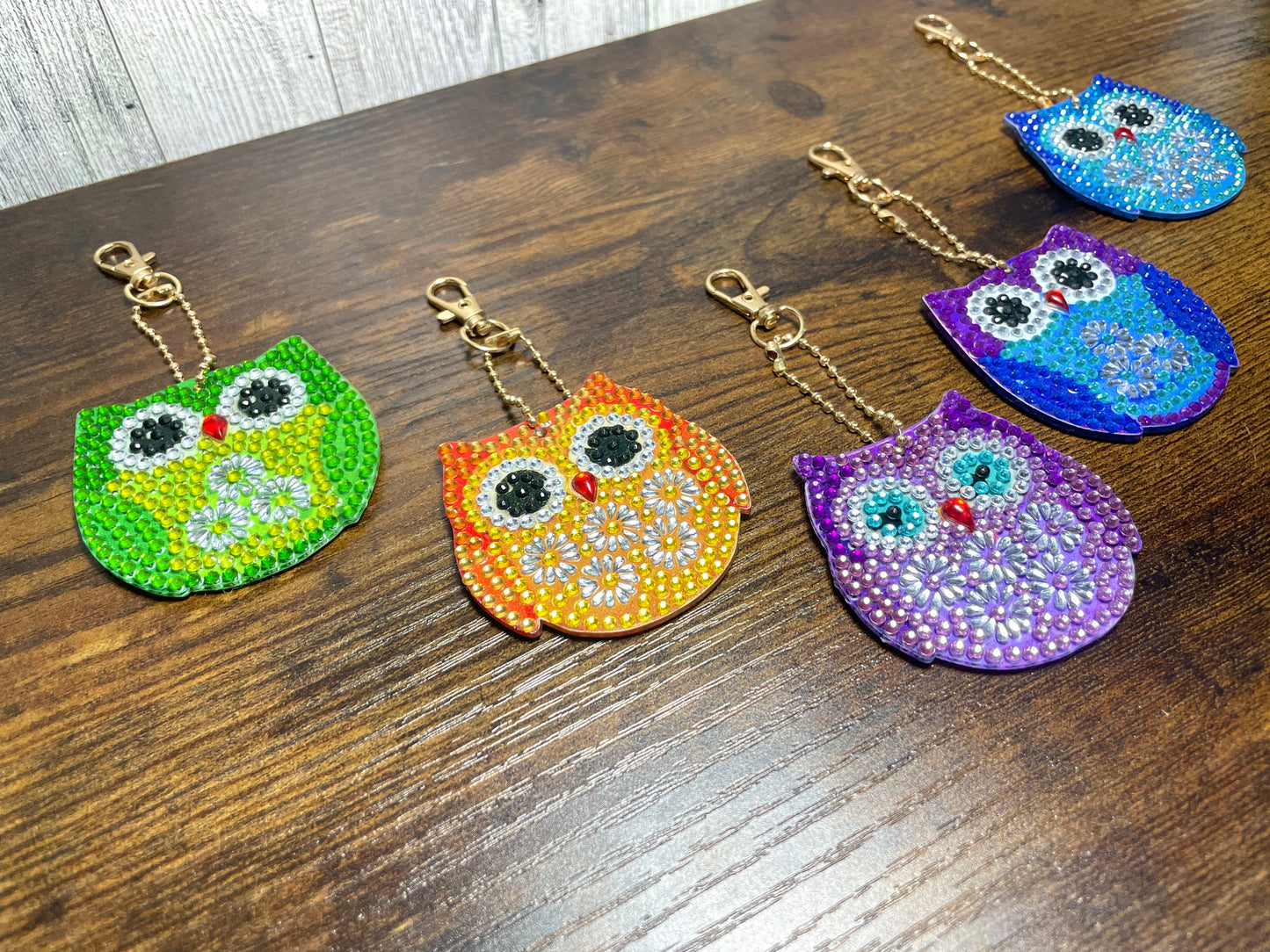 Keychain Diamond Art Owl - Mystery Design - Double-Sided