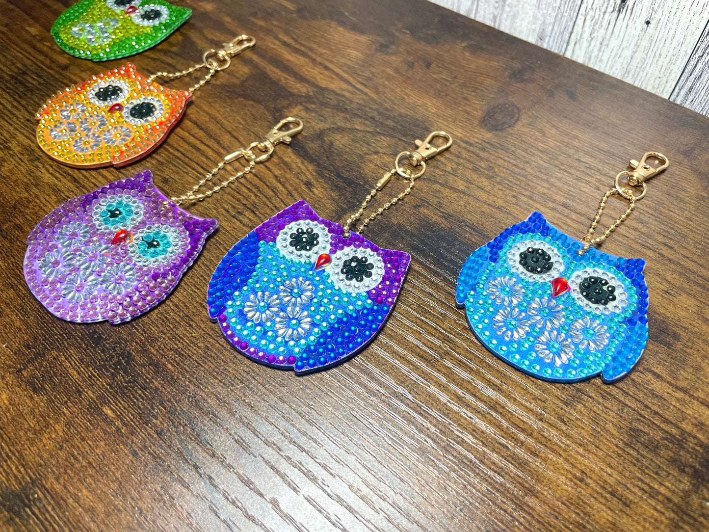 Keychain Diamond Art Owl - Mystery Design - Double-Sided